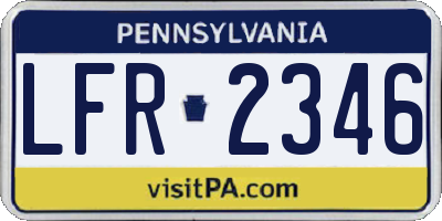 PA license plate LFR2346