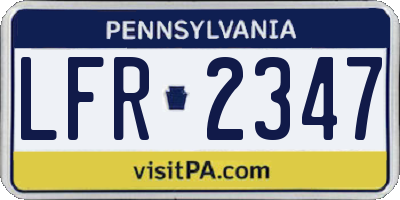 PA license plate LFR2347