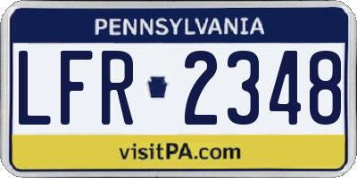 PA license plate LFR2348