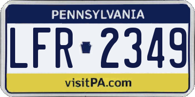 PA license plate LFR2349