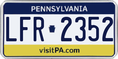 PA license plate LFR2352
