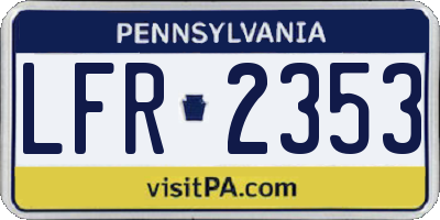 PA license plate LFR2353