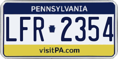 PA license plate LFR2354