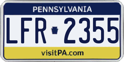 PA license plate LFR2355