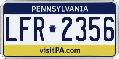 PA license plate LFR2356