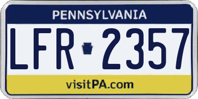 PA license plate LFR2357