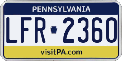 PA license plate LFR2360