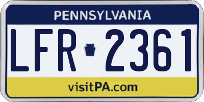 PA license plate LFR2361
