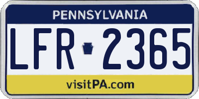 PA license plate LFR2365