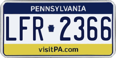 PA license plate LFR2366