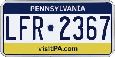 PA license plate LFR2367