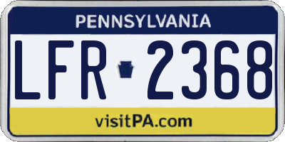 PA license plate LFR2368