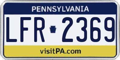 PA license plate LFR2369