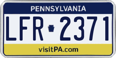 PA license plate LFR2371