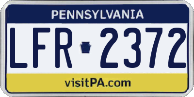 PA license plate LFR2372