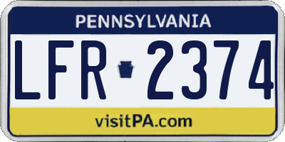 PA license plate LFR2374