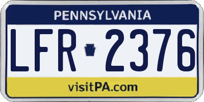 PA license plate LFR2376