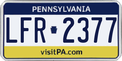 PA license plate LFR2377