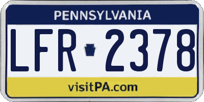 PA license plate LFR2378