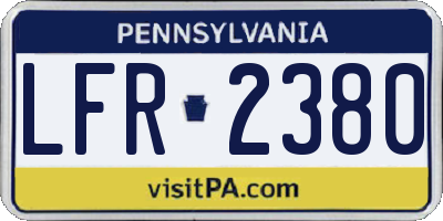 PA license plate LFR2380