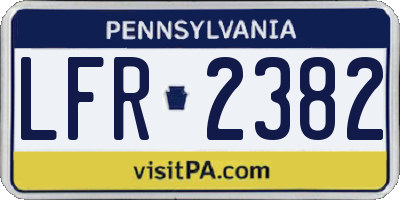 PA license plate LFR2382