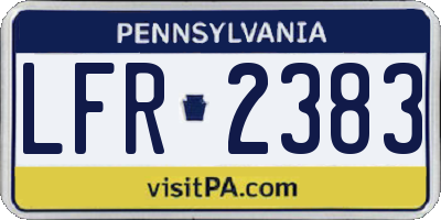 PA license plate LFR2383