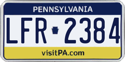 PA license plate LFR2384