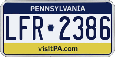 PA license plate LFR2386