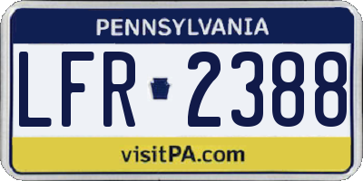 PA license plate LFR2388
