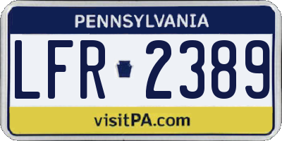 PA license plate LFR2389