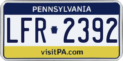 PA license plate LFR2392
