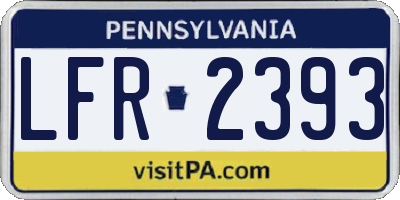 PA license plate LFR2393