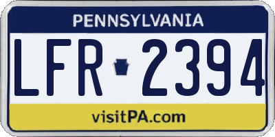 PA license plate LFR2394