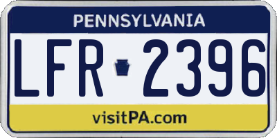 PA license plate LFR2396