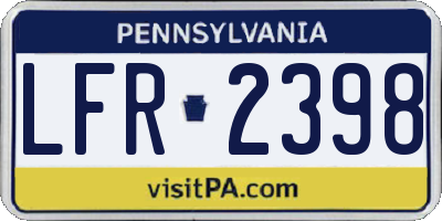 PA license plate LFR2398