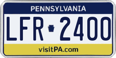 PA license plate LFR2400