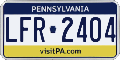 PA license plate LFR2404