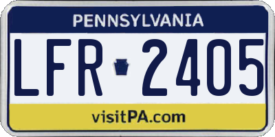 PA license plate LFR2405