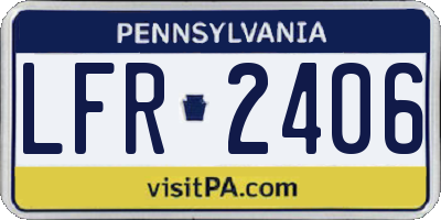 PA license plate LFR2406
