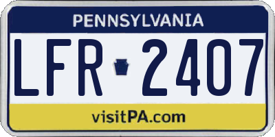 PA license plate LFR2407