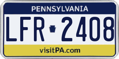 PA license plate LFR2408