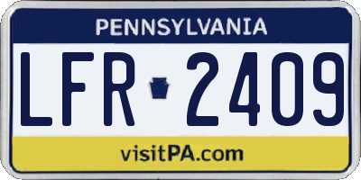 PA license plate LFR2409