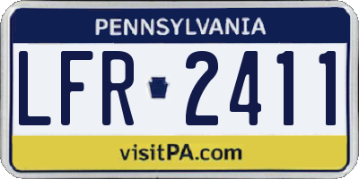 PA license plate LFR2411