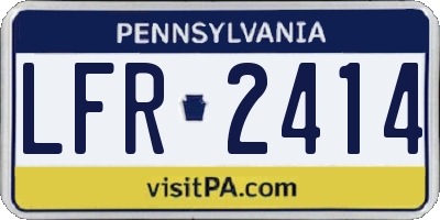 PA license plate LFR2414