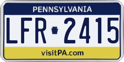 PA license plate LFR2415