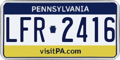 PA license plate LFR2416
