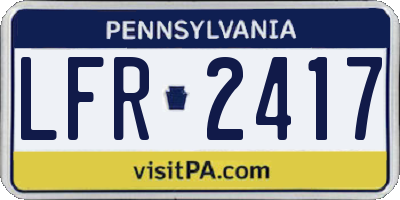 PA license plate LFR2417