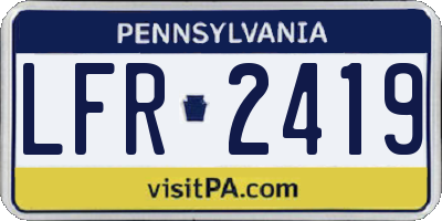 PA license plate LFR2419