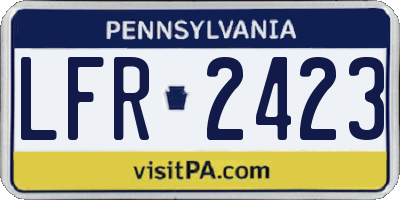 PA license plate LFR2423