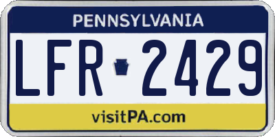 PA license plate LFR2429